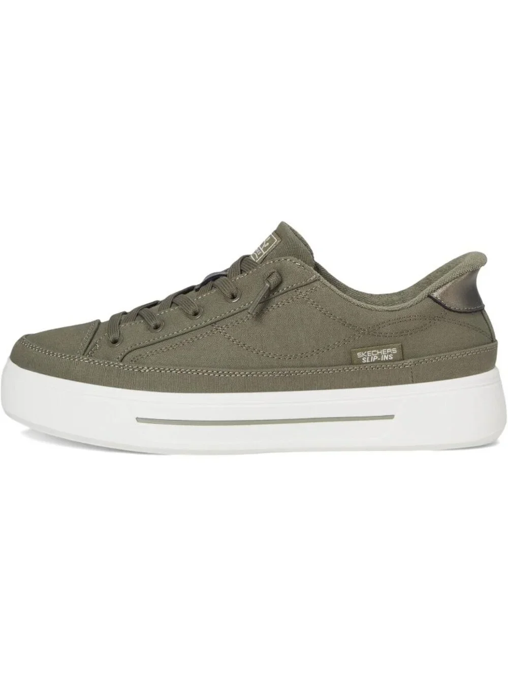 Women's Olive Tennis Shoes Classic Pull On Low Top Athletic Running Sneaker
